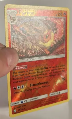 Flareon 25/236 Cosmic Eclipse Reverse Holo Sun and Moon Pokemon LP - Image 2