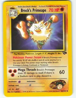 Brock's Primeape - 35/132 Gym Challenge - Pokemon TCG - 2000 - Image 1