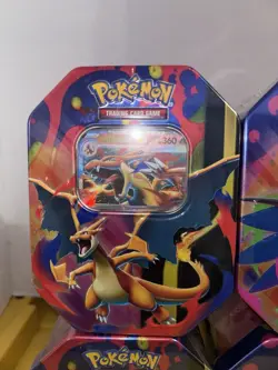Pokemon TCG Mega Charizard Ex X & Y Tins x4 🔥FACTORY PRISTINE 🚀 FREE SHIPPING - Image 3