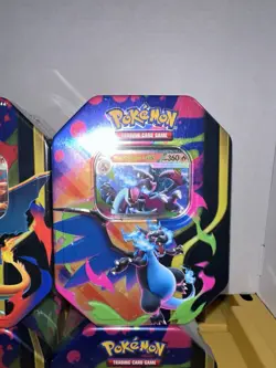 Pokemon TCG Mega Charizard Ex X & Y Tins x4 🔥FACTORY PRISTINE 🚀 FREE SHIPPING - Image 4