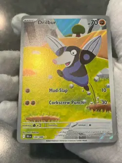 Pokemon TCG Drilbur 124/086 Black Bolt Holo Illustration Rare LP - Image 4