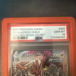 2021 SWORD AND SHIELD CHILLING REIGN POKEMON #201 BLAZIKEN VMAX Alt Art PSA 10 - Image 2