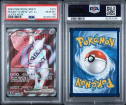 2025 Team Rocket's Mewtwo ex 213/182 Ultra Rare Pokemon Destined Rivals PSA 10 - Image 1