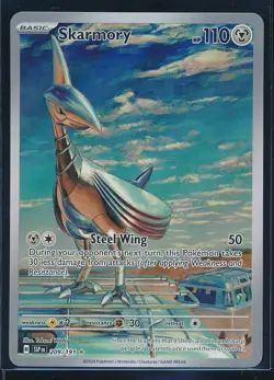 2024 Pokemon TCG Skarmory 209/191 Surging Sparks Illustration Rare Holo Full Art - Image 1