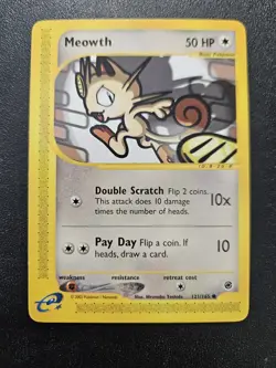 Pokemon Expedition Meowth 121/165 NEAR MINT - Image 1