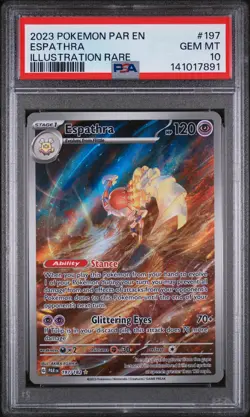 2023 POKEMON PAR EN-PARADOX RIFT #197 ESPATHRA PSA 10 - Image 1