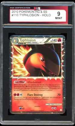 2010 Pokemon Heart Gold & Soul Silver #110 Typhlosion Prime Holo KSA 9 Mint - Image 1