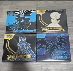 Pokemon Black Bolt, Mega Evolution Phantasmal Flames Elite Trainer Box Lot 4 ETB - Image 1