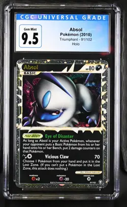 Absol Pokemon (2010) Triumphant - 91/102 Holo CGC 9.5 (Gem Mint 10) - Image 1
