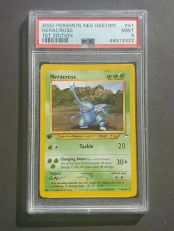 Pokemon PSA 9 1ST EDITION HERACROSS 41/105 NEO DESTINY SET - MINT - Image 1