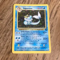 Pokemon Vintage Holo Vaporeon 12/64 Jungle WotC 1999 - Image 1