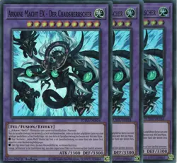 yugioh 3x Arkane Macht EX der Chaosherrscher SUDA-DE034 Super 1Auflage Deutsch - Image 1