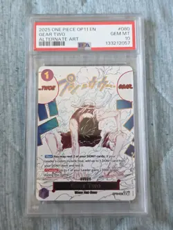 2025 One Piece A Fist of Divine Speed Gear Two Alternate Art #OP11-080 PSA 10 - Image 1