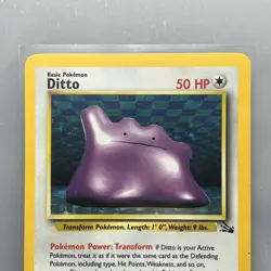 Ditto 3/62 Fossil Holo Rare Pokemon Card 1999 WOTC - LP - Image 2