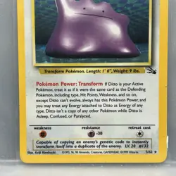 Ditto 3/62 Fossil Holo Rare Pokemon Card 1999 WOTC - LP - Image 3