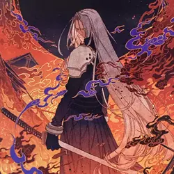 NtgNibelheim Aflame Art Card Gold-Stamped Art Series: FINAL FANTASY VII 😎✌✨ - Image 3