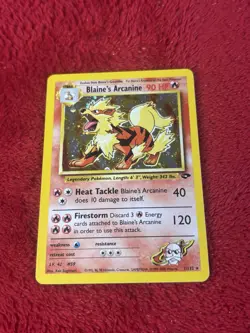 Blaine's Arcanine 1/132 Gym Challenge Holo Wotc Pokemon Card Played - Image 1