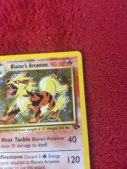 Blaine's Arcanine 1/132 Gym Challenge Holo Wotc Pokemon Card Played - Image 2