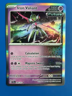 Iron Valiant Holo 80/162 Pokemon Sv: Temporal Forces Rare - Image 1