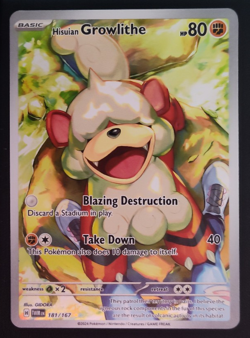 Pokemon TCG Hisuian Growlithe 181/167 Twilight Masquerade IR Near Mint Rare NM - Image 1