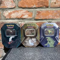 Pokemon TCG Triple Whammy Collector Tin Complete Set of 3 (9 Packs) Sealed NEW - Image 1