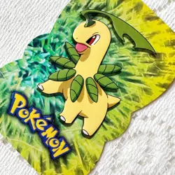 2001 Pokemon Topps Bayleef #153 Johto Series 1 Die Cut Embossed Blue Label - Image 3