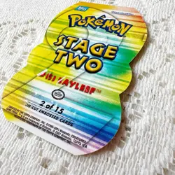 2001 Pokemon Topps Bayleef #153 Johto Series 1 Die Cut Embossed Blue Label - Image 5
