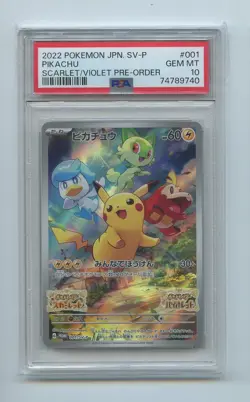 Japanese Pokemon Card 2022 SV-P Promo 001 Pikachu PSA 10 74789740 - Image 1