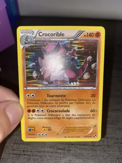 Cartz Pokemon Crocorible 65/114 Holo Noir Et Blanc Francais Occasion INK - Image 3