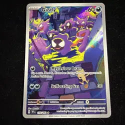 Pokemon TCG Gastly Holo Card Illustration 177/162 Temporal Forces NM - Image 1