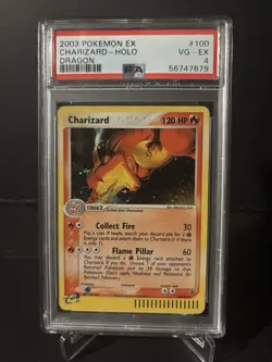 Pokemon 2003 Charizard 100/97 EX Dragon Holo Secret Rare PSA 4 - Swirl! - Image 1