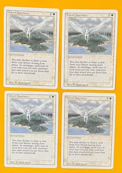 MTG ISLAND SANCTUARY (x4) Revised (OldManMTG 011-377) - Image 1