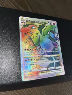 Pokemon TCG Charizard VSTAR Rainbow Secret Rare Card Brilliant Stars 174/172 LP - Image 3