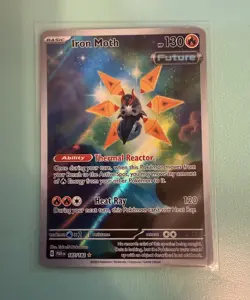 Pokemon TCG Iron Moth 187/182 Sv04: Paradox Rift Illustration Rare Holo 130 HP - Image 1