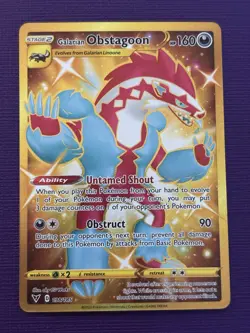 Pokemon TCG Galarian Obstagoon Vivid Voltage 198/185 Secret Hyper Rare NM - Image 1