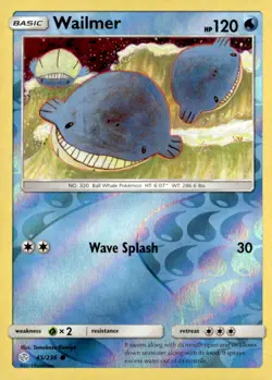 Wailmer Common Reverse Holo SM - Cosmic Eclipse 45/236 Pokemon TCG - Image 1