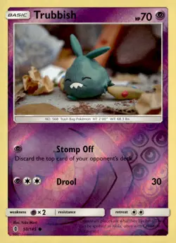 Trubbish Common Reverse Holo SM - Guardians Rising 50/145 Pokemon TCG - Image 1