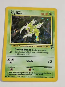 Pokemon TCG Scyther Jungle 10/64 Holo Unlimited Holo Rare Vintage Unplayed - Image 1