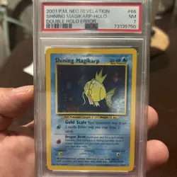 Pokemon Shining Magikarp Neo Revelation Unlimited #66 DOUBLE HOLO ERROR PSA 7 - Image 1