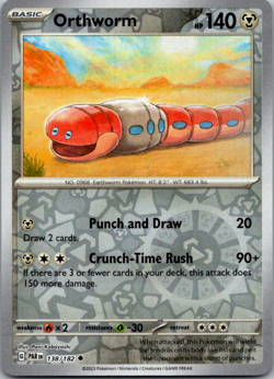 2023 Pokemon Paradox Rift Orthworm 138/182 Reverse Holo - Image 1