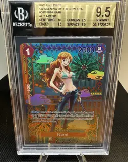 BGS 9.5 GEM MINT Nami Alt Art SP OP01-016 OP05 Awakening of the New Era - Image 1