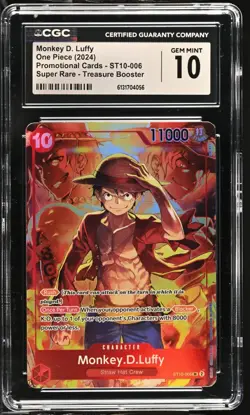 One Piece Promo Monkey.D.Luffy Treasure Booster ST10-006 SR CGC GEM MINT 10 - Image 1