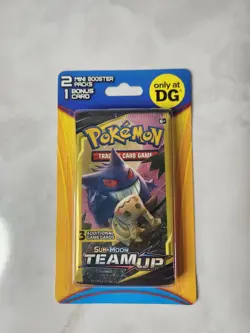 Pokemon Team Up Dollar General 2 Mini Booster Packs + Bonus Card Sun Moon DG NEW - Image 1