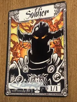 MTG Magic: The Gathering - SOLDIER - Christopher Rush Signed Token - NM - Image 3