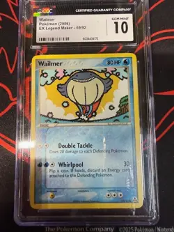 Wailmer 69/92 - CGC 10 GEM MINT - 2006 Ex Legend Maker - Pokemon TCG - Image 1