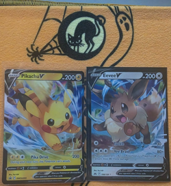 Pikachu V & Eevee V SWSH285 108/159 Ultra Rare Holo Pokemon TCG Crown Zenith NM - Image 1