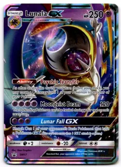 Lunala GX - SM17 Holo Promo Sun & Moon Promo Pokemon Holo Heavily Played - Image 1