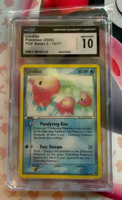 Luvdisc 14/17 - POP SERIES 2 Pokemon Card promo CGC Gem Mint 10 2005 - Image 1