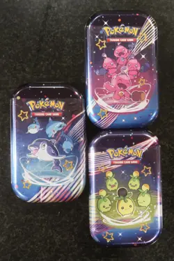 Lot of 3 Pokemon Paldean Fates Sealed Mini Tins Brand New - Image 1