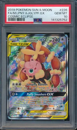 2019 Pokemon Sun & Moon 226 Full Art Lopunny Jigglypuff GX Cosmic Eclipse PSA 10 - Image 1